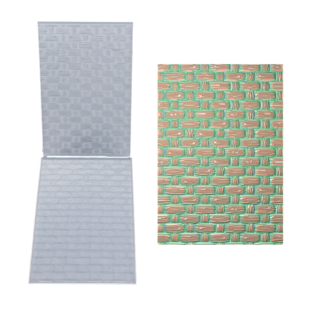 Fustella 3D 16 × 11,5 cm plastica per la creazione di biglietti e scrapbooking con texture a motivo intrecciato 1