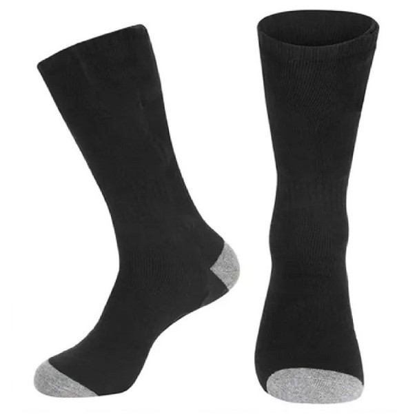 Fűthető téli zokni Sízokni 3 db AA elemre Meleg unisex pamut zokni fekete