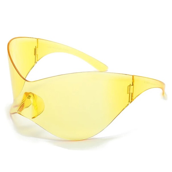Futuristické sluneční brýle Oversized ochranné brýle Sluneční brýle nadměrné velikosti Moderní zaoblené brýle Tvarované brýle 16 x 9,5 x 7,5 cm žlutá
