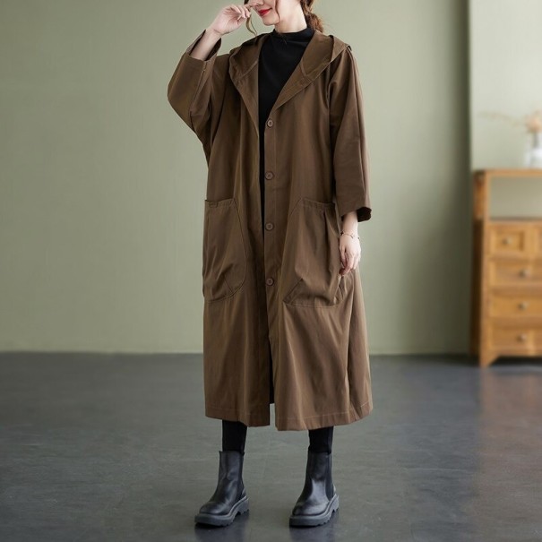 Gabardina de mujer P1833 marrón XL