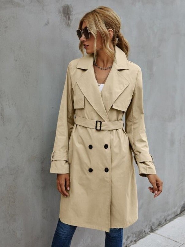 Gabardina de mujer P1902 beige S