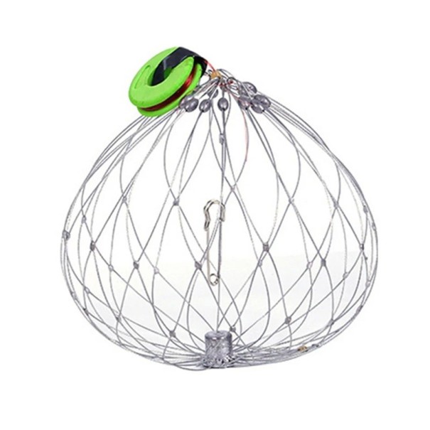 Gabbia in acciaio per granchi 52 cm Trappola rigida per granchi con 16 fili in acciaio Struttura metallica resistente Cattura efficace di granchi Facile utilizzo in acqua dolce e salata 1