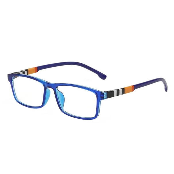 Gafas de lectura +2.50 con filtro de luz azul Gafas de lectura cuadradas Montura de plástico TR90 resistente Protección ocular para trabajar y leer azul