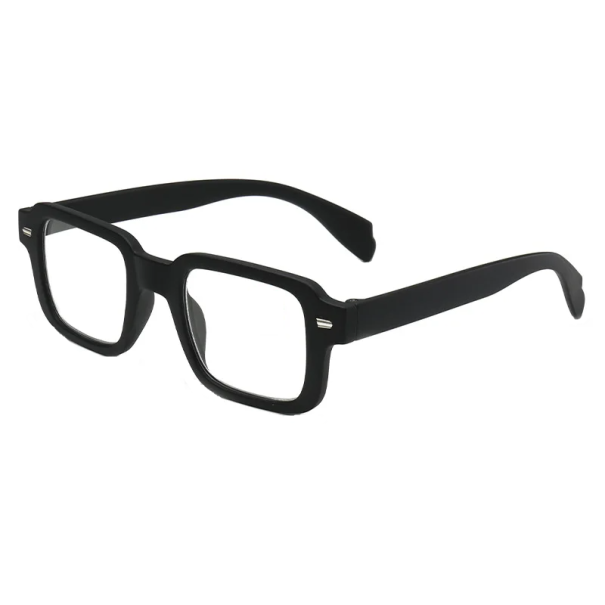 Gafas de lectura cuadradas de plástico +2.50 con protección contra la luz azul Gafas elegantes para trabajar con la computadora Marco ligero y cómodo negro