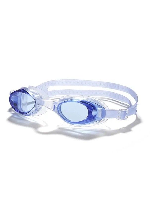 Gafas de natación de silicona con lentes HD, sellado cómodo, correa ajustable, amplio campo de visión para piscina y agua abierta, entrenamiento y recreación azul oscuro