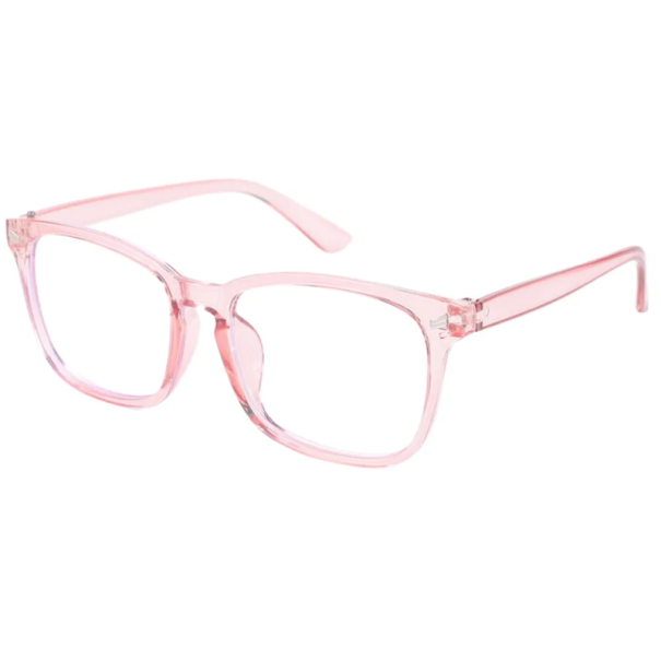 Gafas de plástico con filtro de luz azul Cómodas de llevar Protección para los ojos al trabajar con el ordenador Antifatiga ocular Lentes transparentes rosa