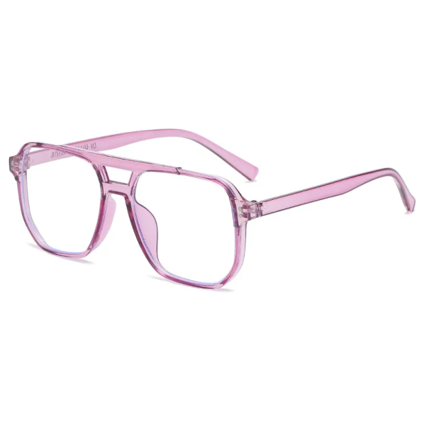 Gafas de plástico con filtro de luz azul Forma cuadrada Protección para los ojos al trabajar con el ordenador Contra la fatiga y la tensión ocular rosa