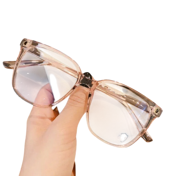 Gafas de plástico para ver de lejos, dioptrías -2,00, con filtro de luz azul, Para ojos cansados, Trabajo con ordenador, Protección ocular, Lentes transparentes rosa