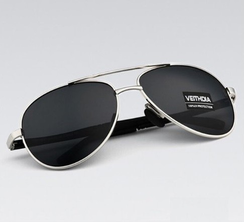 Gafas de sol de aviador de lujo para hombre J2656 plateado