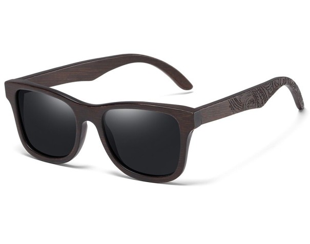 Gafas de sol de madera para hombre E2010 negro