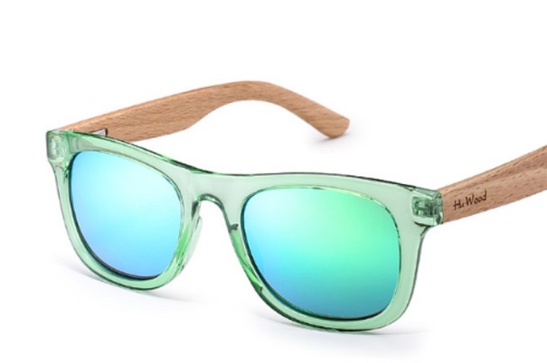 Gafas de sol de madera para niños J1873 verde