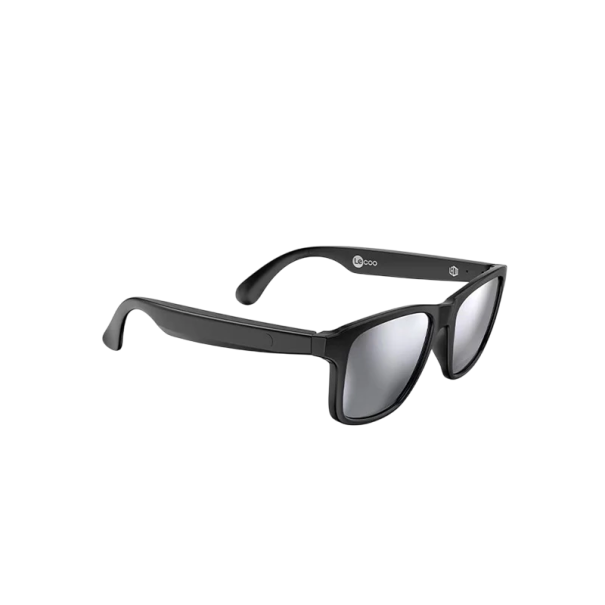 Gafas de sol inteligentes con auriculares y micrófono incorporados Lentes UV polarizadas Conexión Bluetooth Llamadas manos libres Música Deporte plateado