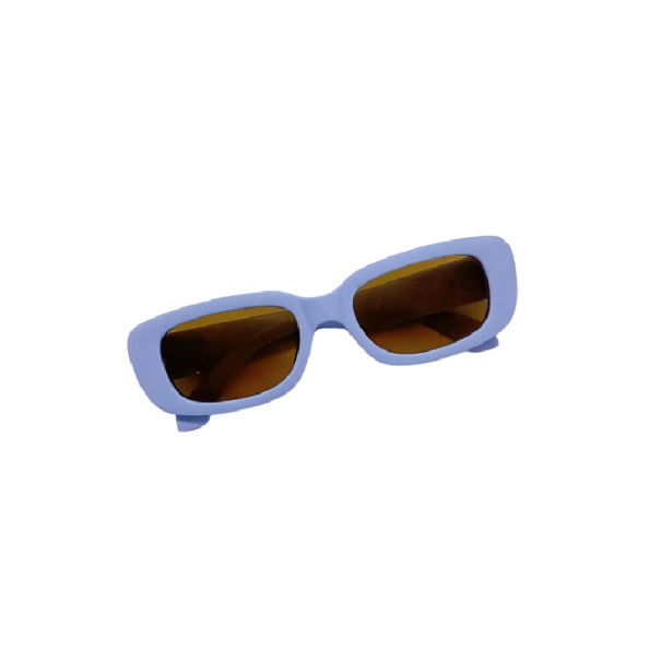 Gafas de sol para niños Marco rectangular Lentes marrones 128 x 36 mm Gafas elegantes para niños y niñas Protección UV Marco ligero Gafas de verano azul