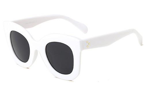 Gafas de sol retro con montura ancha J2967 blanco