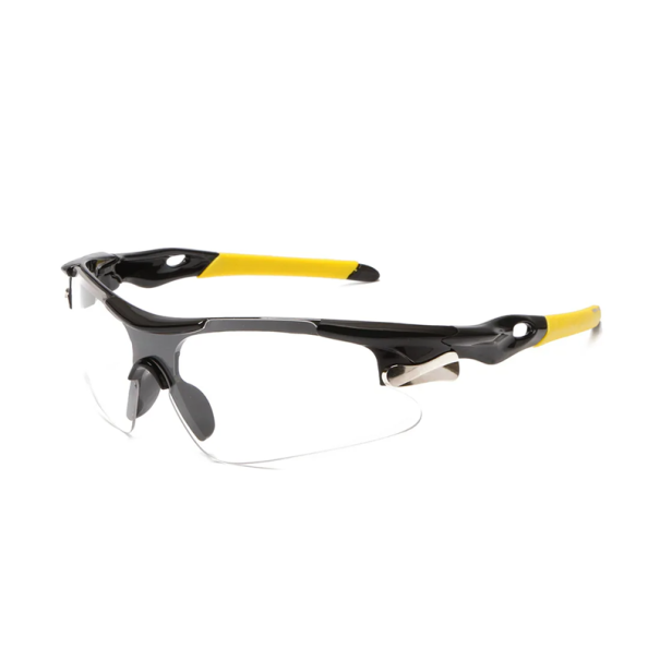 Gafas deportivas negras para ciclismo y conducción, 7,1 x 4,1 cm, resistentes al viento, cómodas de llevar, aptas para hombres y mujeres. cristalino