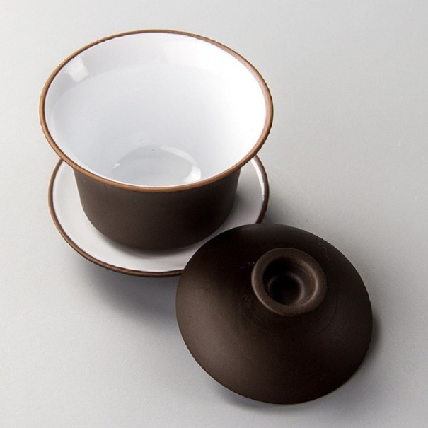 Gaiwan-Teeschale aus Keramik C119 schwarz 2