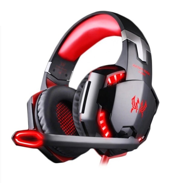 Gaming-Headset mit Mikrofon rot