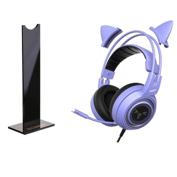 Gaming-hovedtelefoner med stativ K1794 sort