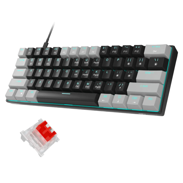 Gamingtoetsenbord met blauwe achtergrondverlichting Verlicht toetsenbord Toetsenbord met USB-C-interface