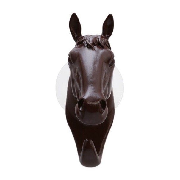 Gancho de ventosa con forma de caballo café