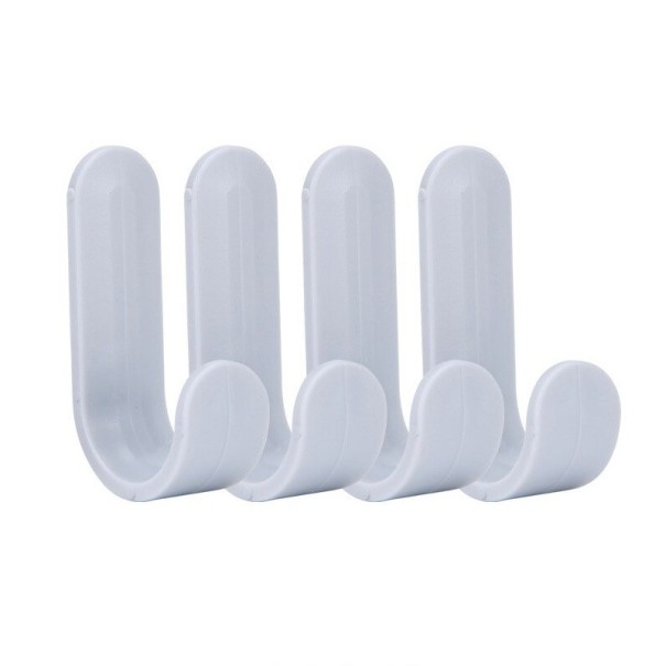 Ganchos adesivos de plástico 4 pcs cinzento