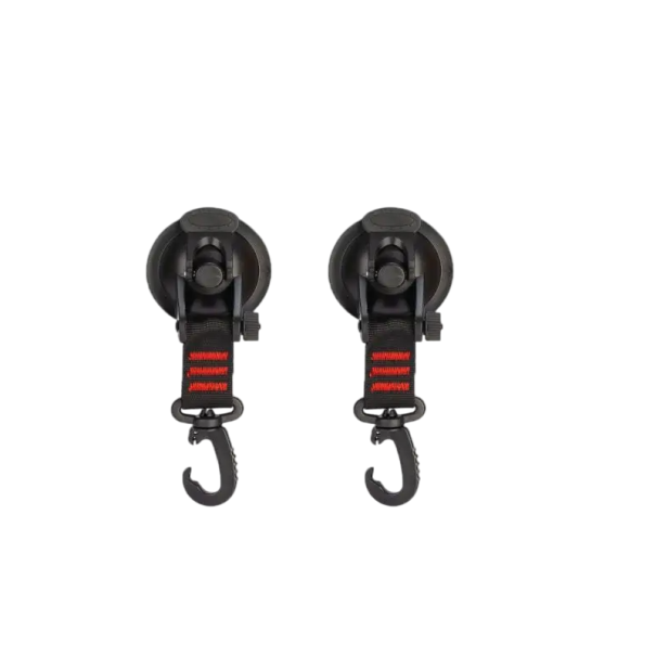 Ganchos para montaje en tienda de campaña con ventosa 2 piezas Ganchos portátiles para coche y caravana Ventosa 8 cm Gancho para colgar rojo