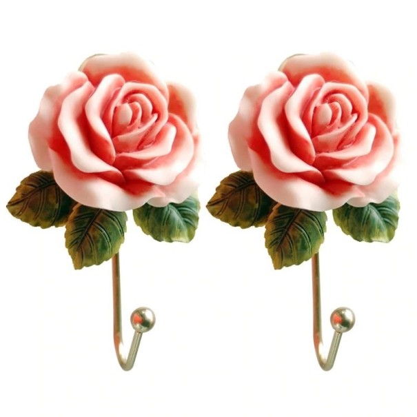 Ganci decorativi con rosa 2 pz 1