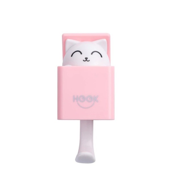 Gancio decorativo con gatto rosa