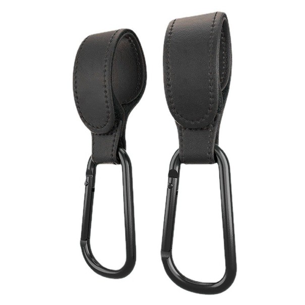 Gancio per passeggino 2 pz P3628 nero