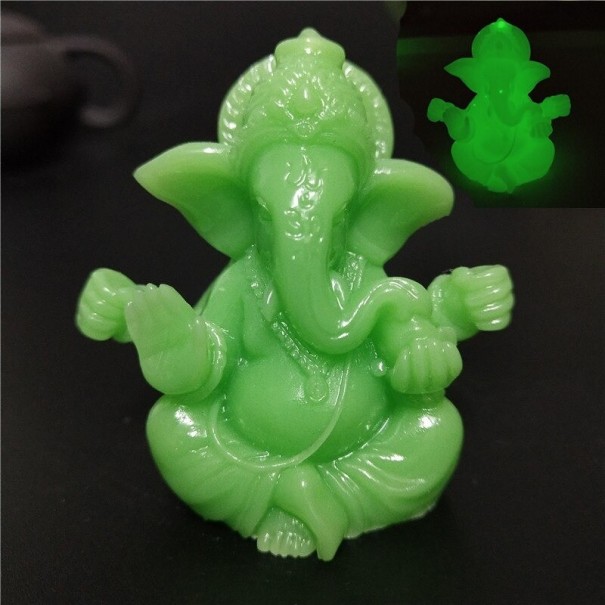 Ganesha statyett 4,5 cm ljusgrön