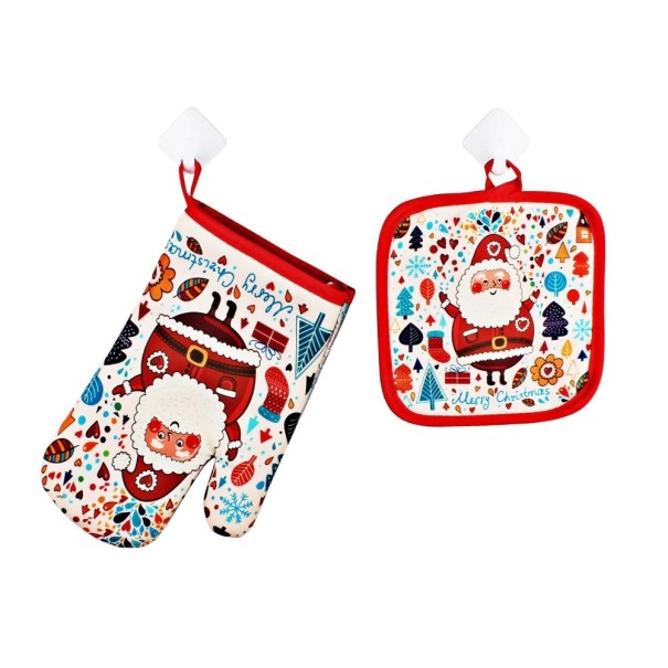 Gant de cuisine de Noël avec dessous 2 pièces 3