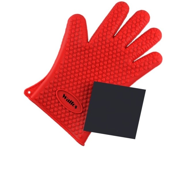 Gant de cuisine en silicone rouge