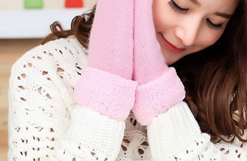 Gants à pouce pour femmes J3118 rose