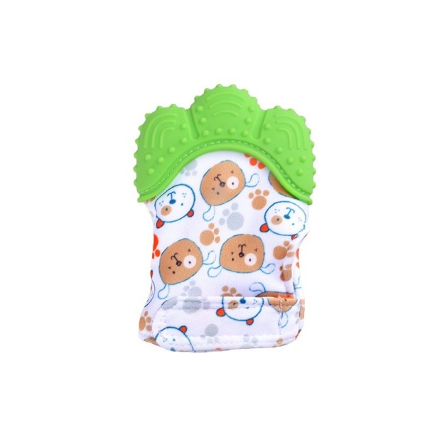 Gants d'enfants avec hochet vert 2