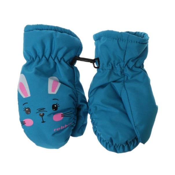 Gants d'enfants avec un lapin bleu