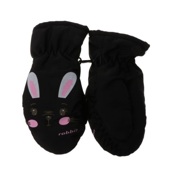 Gants d'enfants avec un lapin noir