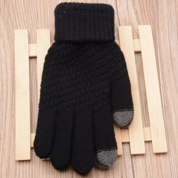 Gants d'hiver pour enfants à écran tactile noir