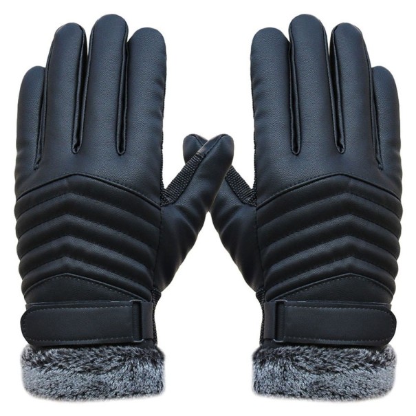 Gants d'hiver pour hommes en simili cuir 1