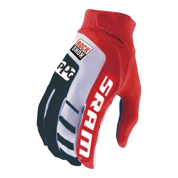 Gants de cyclisme et de moto à doigts complets avec velcro au poignet en rouge pour la conduite à vélo et à moto L