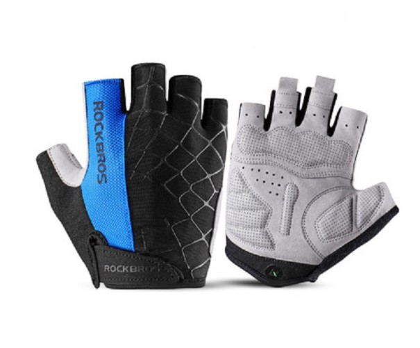 Gants de cyclisme pour hommes avec impression de toile d'araignée J2640 bleu M