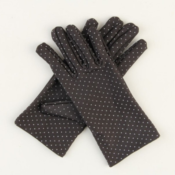 Gants de femme à pois noir