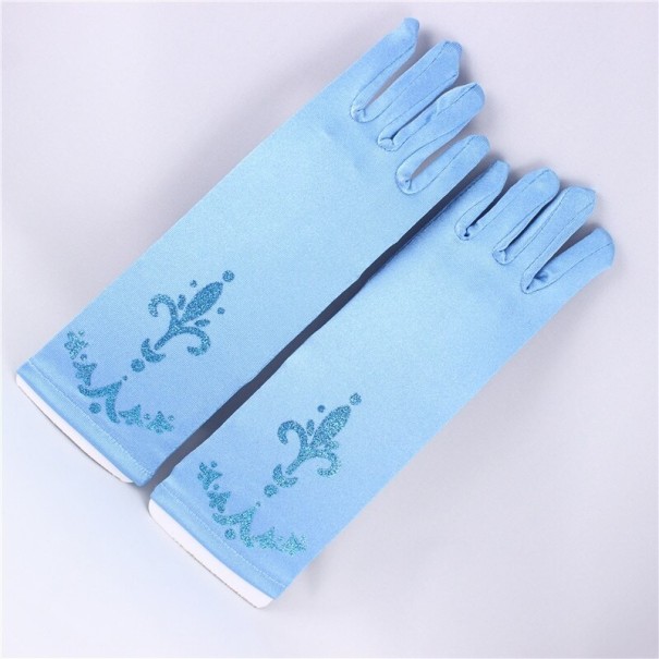 Gants de fille pour princesses bleu clair