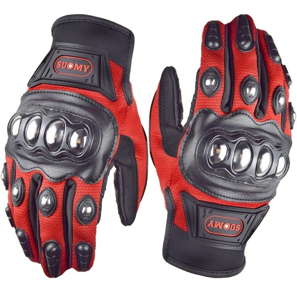 Gants de moto P3456 rouge M