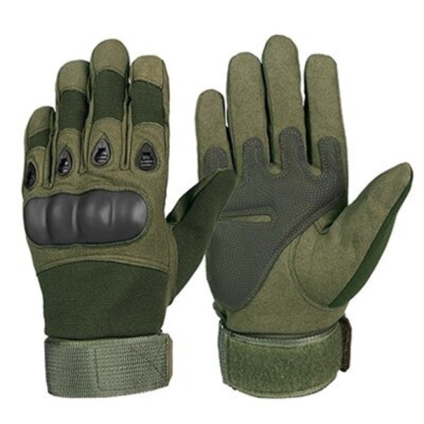 Gants de moto vert armée L