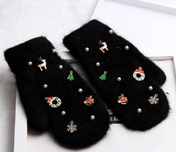 Gants de Noël pour femmes noir