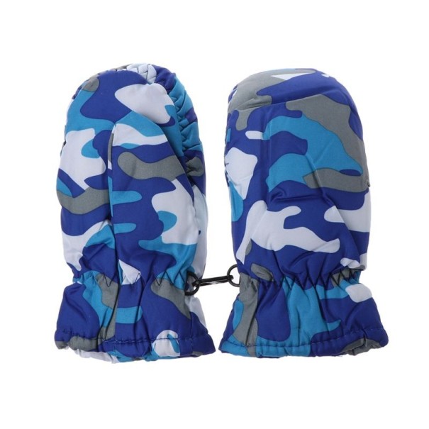 Gants de ski camouflés pour enfants A551 bleu