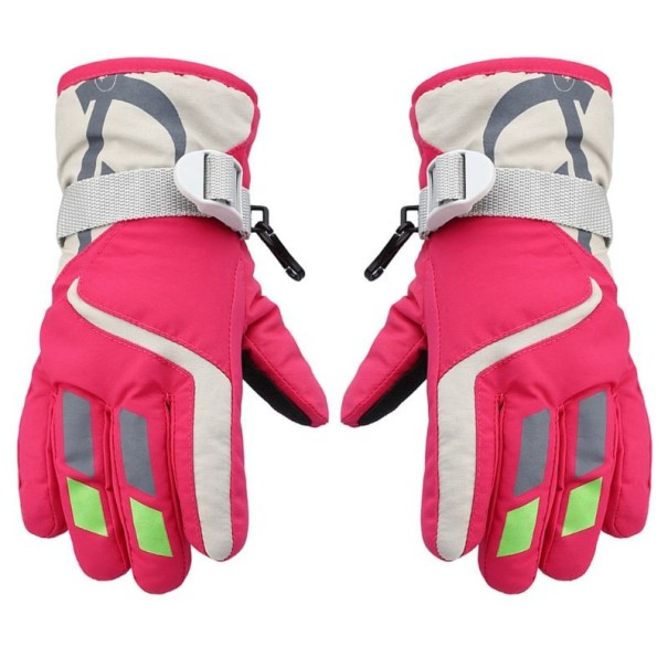 Gants de ski pour enfants Luren rose foncé
