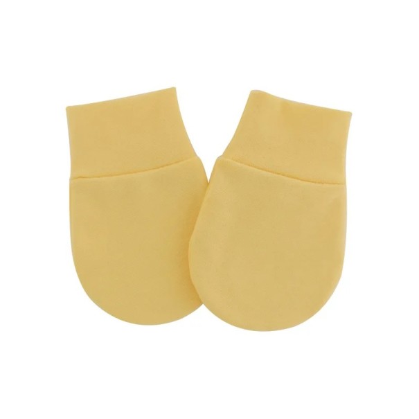 Gants en coton pour enfants taille universelle Gants de protection contre les griffures pour bébés en coton doux jaune clair