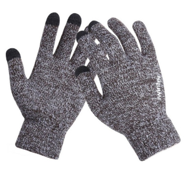 Gants en laine pour hommes J2683 gris clair