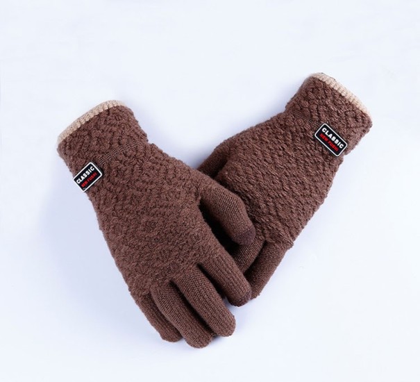 Gants en tricot d'hiver J2986 kaki